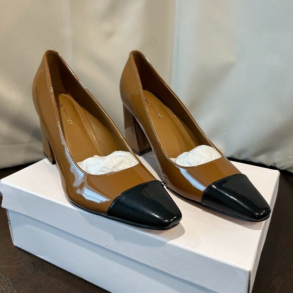 Marc Fisher Women's Keri Pump, Brown/Black 9 - Picture 1 of 12